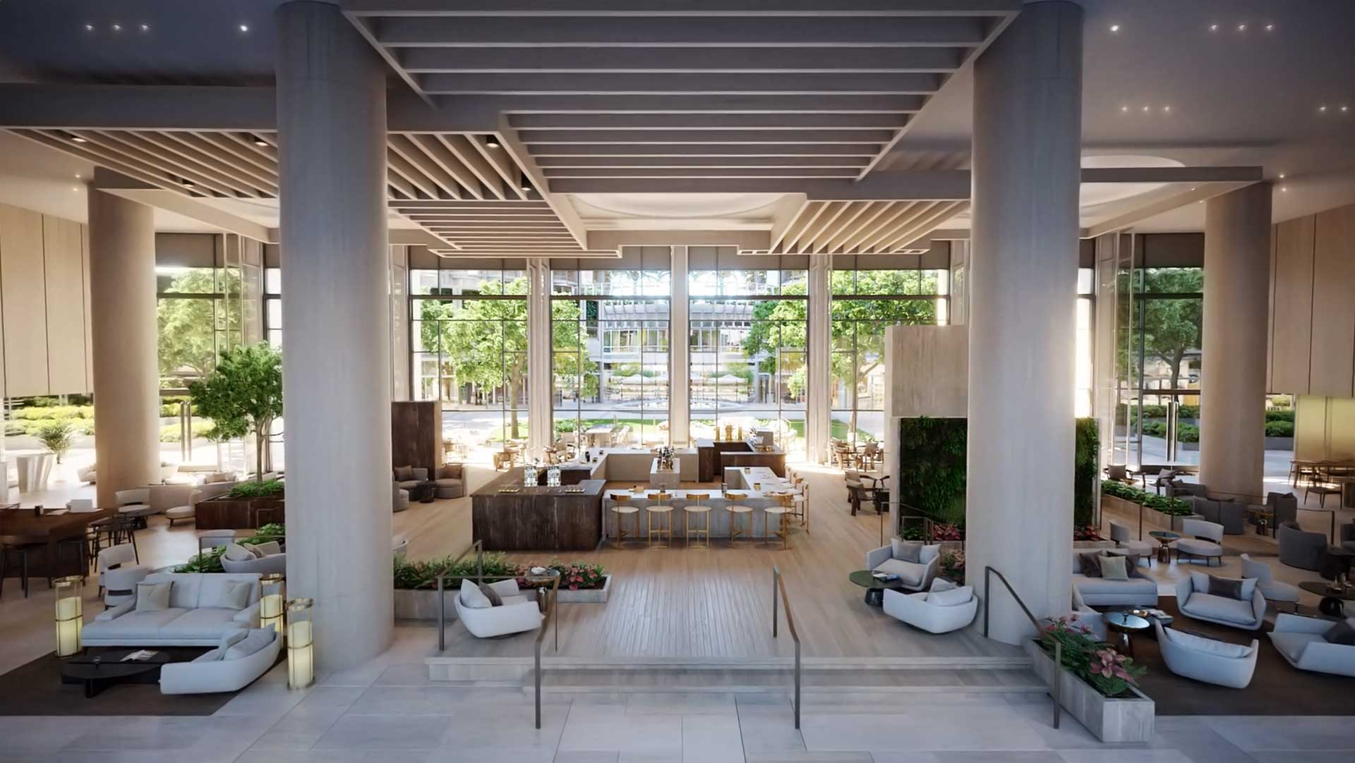 Imagine a lobby becoming part of the cityscape.